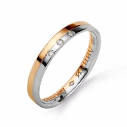 Кольцо обручальное из комбинированного золота с бриллиантами