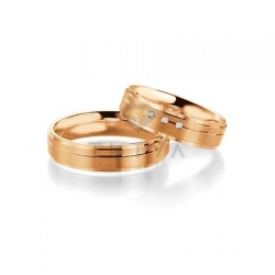 Т-28573 золотые парные обручальные кольца (ширина 5 мм.) (цена за пару)