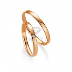 Золотые парные обручальные кольца (ширина 2 мм.) (цена за пару)