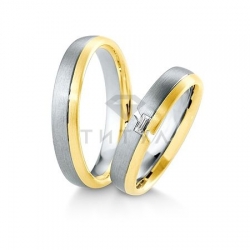 Т-27863 золотые парные обручальные кольца (ширина 4 мм.) (цена за пару)