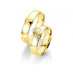 Т-27338 золотые парные обручальные кольца (ширина 5 мм.) (цена за пару)