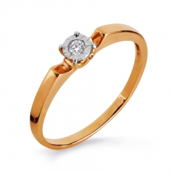 Т145616130 золотое кольцо с бриллиантом