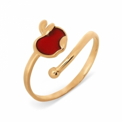 Золотое кольцо Яблоко с эмалью