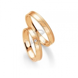 Т-27174 золотые парные обручальные кольца (ширина 4 мм.) (цена за пару)