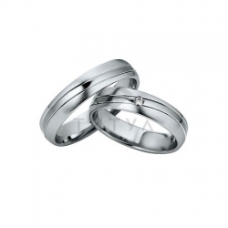 Платиновые парные обручальные кольца (ширина 5 мм.) (цена за пару)