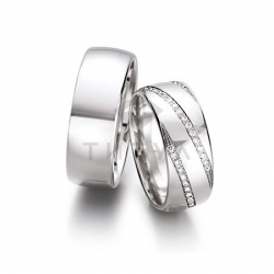 Платиновые парные обручальные кольца (ширина 8 мм.) (цена за пару)