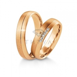 Т-28273 золотые парные обручальные кольца (ширина 5 мм.) (цена за пару)
