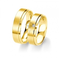 Т-28721 золотые парные обручальные кольца (ширина 6 мм.) (цена за пару)