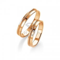 Т-26773 золотые парные обручальные кольца (ширина 3 мм.) (цена за пару)