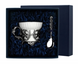 Набор чайная чашка "Симфония": ложка, чашка (Серебро 925)