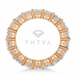 Обручальное кольцо из красного золота с муассанитами