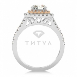 Помолвочное кольцо из золота двух цветов с муассанитами