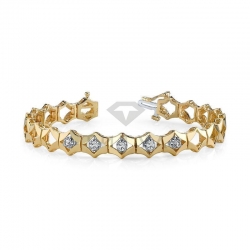 Винтажный золотой браслет с бриллиантами из золота двух цветов