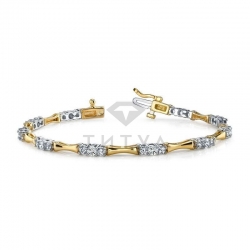 Дизайнерский  браслет с бриллиантами из золота двух цветов