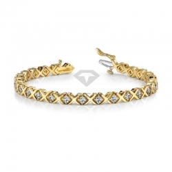 Дизайнерский браслет из желтого золота с бриллиантами