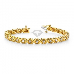 Дизайнерский браслет из желтого золота с бриллиантами