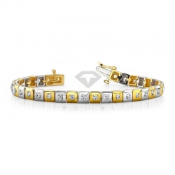 Дизайнерский золотой браслет с бриллиантами из золота двух цветов