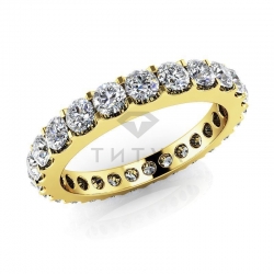 Обручальное кольцо из желтого золота с бриллиантами