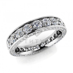 Обручальное кольцо из белого золота с бриллиантами