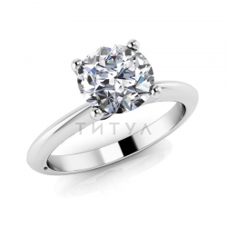 Помолвочное кольцо из белого золота с большим бриллиантом