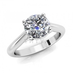 Помолвочное кольцо из белого золота с большим бриллиантом