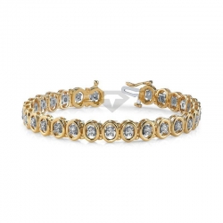Винтажный золотой браслет с бриллиантами из золота двух цветов