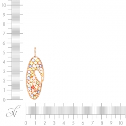 Подвеска из розового золота 585 пробы с сапфирами и бриллиантами