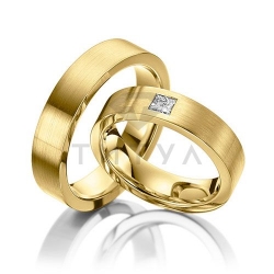 Т-37122 золотые парные обручальные кольца (цена за пару)