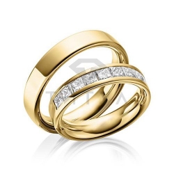 Т-37275 золотые парные обручальные кольца (цена за пару)