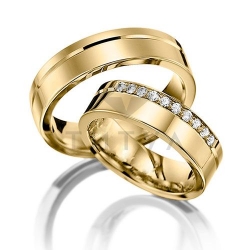 Т-37278 золотые парные обручальные кольца (цена за пару)