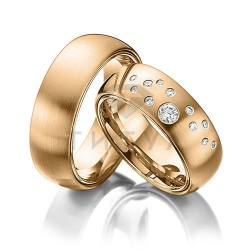 Т-37086 золотые парные обручальные кольца (цена за пару)