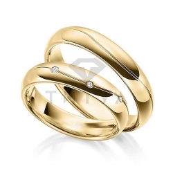 Т-37069 золотые парные обручальные кольца (цена за пару)