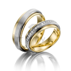 Т-37147 золотые парные обручальные кольца (цена за пару)