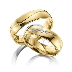 Т-37153 золотые парные обручальные кольца (цена за пару)