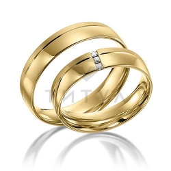 Т-37157 золотые парные обручальные кольца (цена за пару)