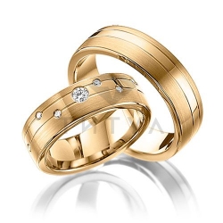Т-37291 золотые парные обручальные кольца (цена за пару)