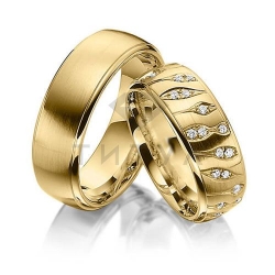 Т-37299 золотые парные обручальные кольца (цена за пару)