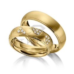 Т-37300 золотые парные обручальные кольца (цена за пару)