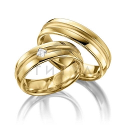 Т-37064 золотые парные обручальные кольца (цена за пару)