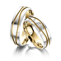 Т-37305 золотые парные обручальные кольца (цена за пару)