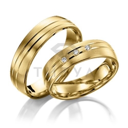 Т-37217 золотые парные обручальные кольца (цена за пару)