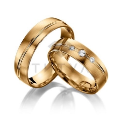 Т-37317 золотые парные обручальные кольца (цена за пару)