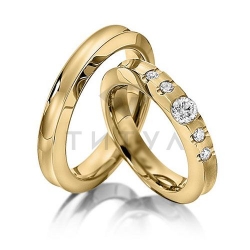 Т-37318 золотые парные обручальные кольца (цена за пару)