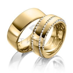 Т-37222 золотые парные обручальные кольца (цена за пару)