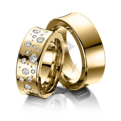 Т-37226 золотые парные обручальные кольца (цена за пару)