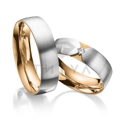 Т-37076 золотые парные обручальные кольца (цена за пару)