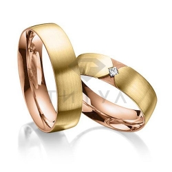 Т-37076 золотые парные обручальные кольца (цена за пару)