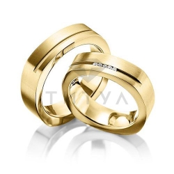 Т-37328 золотые парные обручальные кольца (цена за пару)