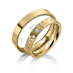 Т-37333 золотые парные обручальные кольца (цена за пару)