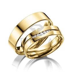 Т-37246 золотые парные обручальные кольца (цена за пару)